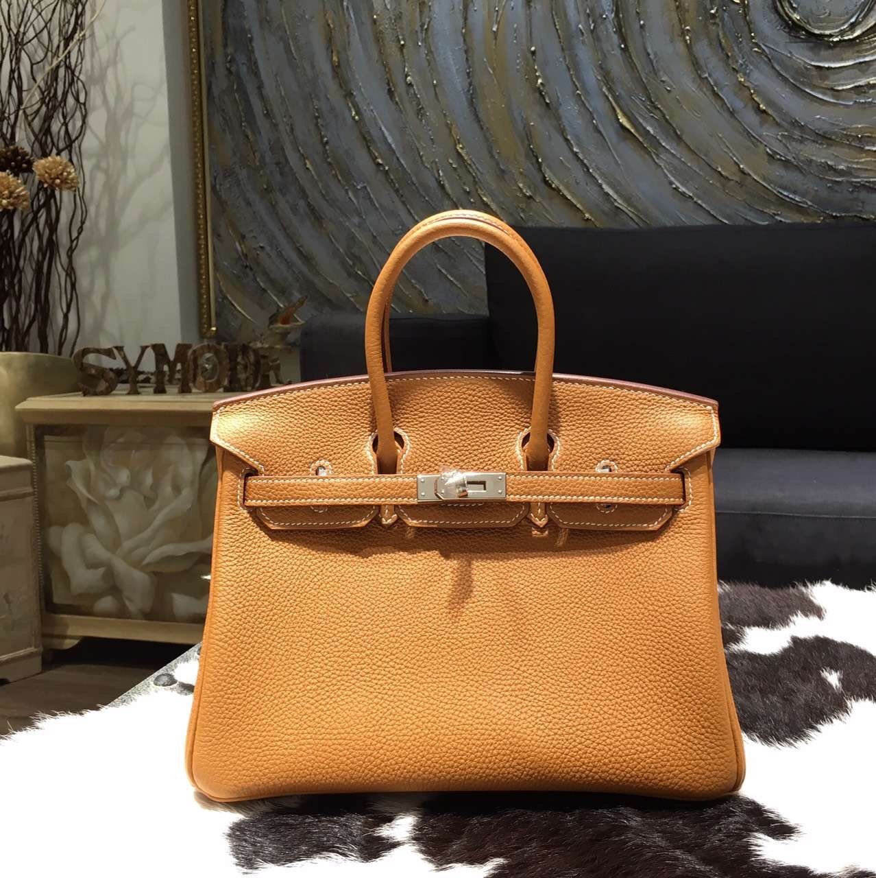 Hermes Birkin 25cm Togo Calfskin Bag Handstitched Gold Hardware, Gold ...