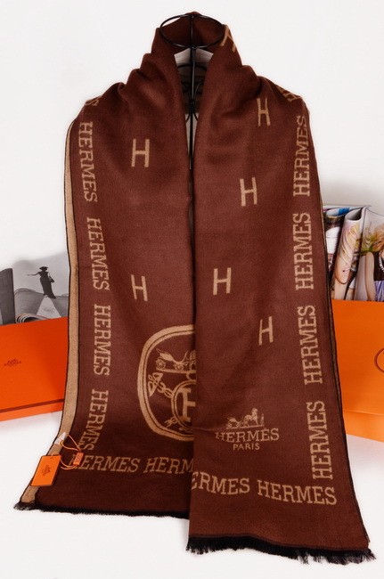 Hermes Winter Wool Scarf Brown RS15124