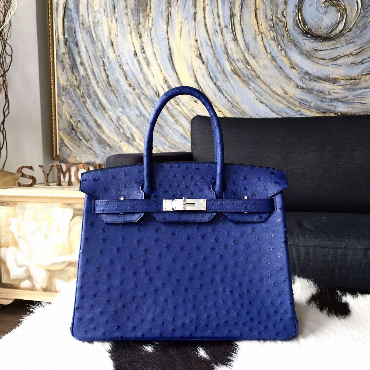 hermes birkin ostrich blue