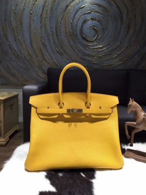 Imitation Hermes Birkin 35cm Togo Calfskin Bag Handstitched Palladium Hardware, Soleil 9H RS06228