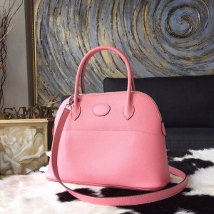 Cheap Knockoff Hermes Bolide 27cm Epsom Calfskin Leather Bag Palladium Hardware Handstitched, Rose Confetti 1Q RS02401