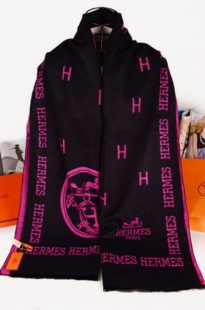 Hermes Winter Wool Scarf Black RS03123