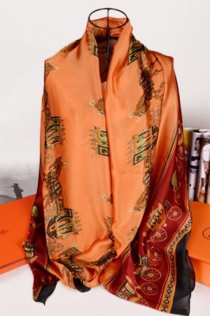 Hermes Silk Scarf Orange RS16445