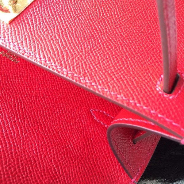 Hermès Kelly Pochette Mini Rouge Casaque Veau Epsom Gold Hardware